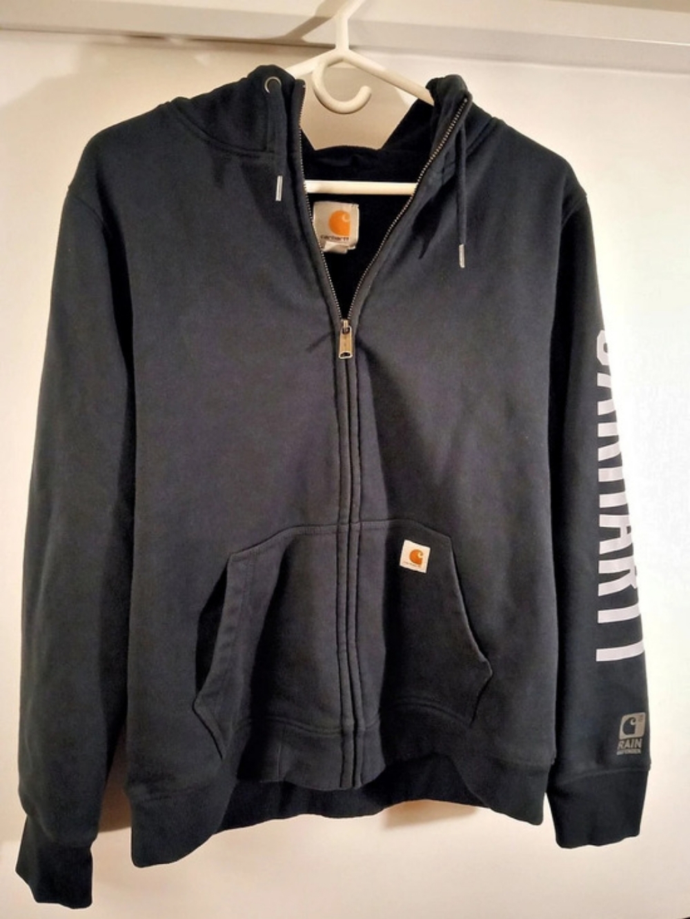 Carhartt Mens Long-Sleeve Full Zip Logo Sweatshirt Blue Large